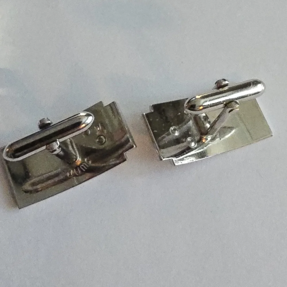 Vintage cuff links letter N silver tone gold tone initial alphabet monogram